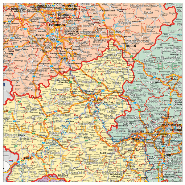 Stiefel Duitsland (Engels) politieke organisatiekaart (100 cm x 140 cm)