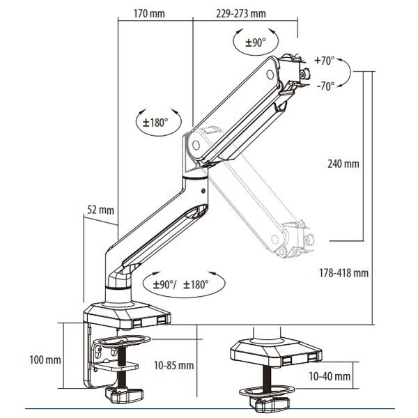 Euromex NexiusZoom Statief NZ.9047, Industrieel statief met scharnierende arm