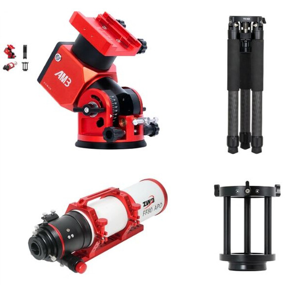 ZWO Telescoop FF80 AP 80/600 Quadruplet met AM3 en Carbon Statief