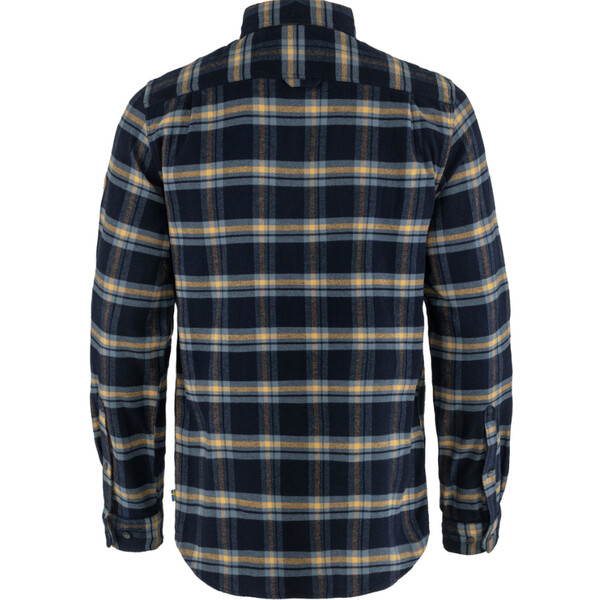 Fjällräven Övik zwaar flanellen overhemd M, 555-232 Donker marineblauw/bokbruin, S