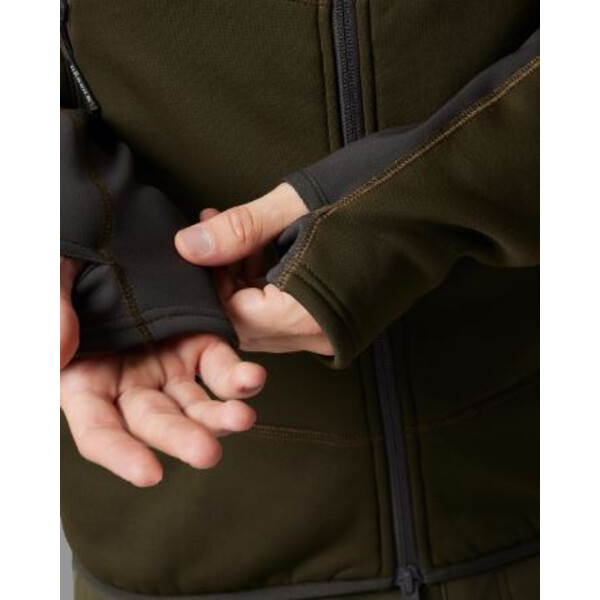 Härkila Deer Stalker Fleece Hoodie , Wilgengroen/Schaduwbruin maat XXL