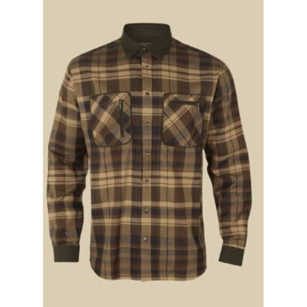 Härkila Pajala overhemd, beige met bruin, maat XL