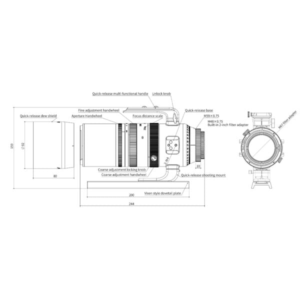 Askar Apochromatische Refractor AP 55/264 SQA55 OTA