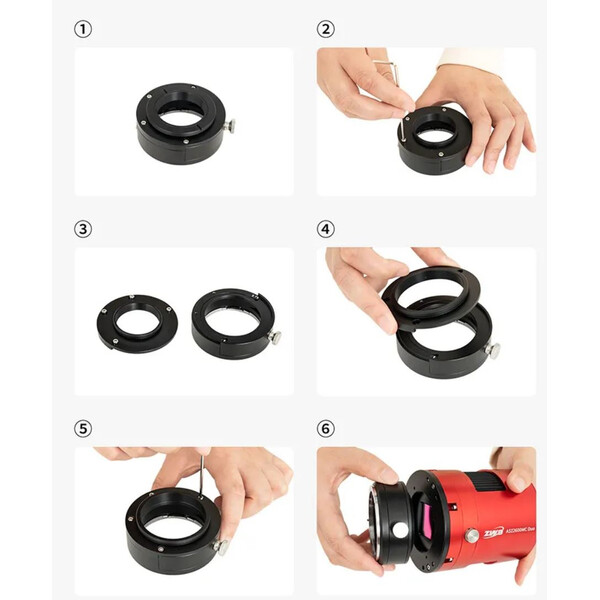 ZWO M54 adapter voor filterlade