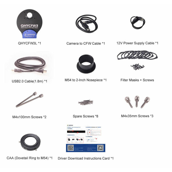 QHY Filterwiel CFW3L 7x 50 mm