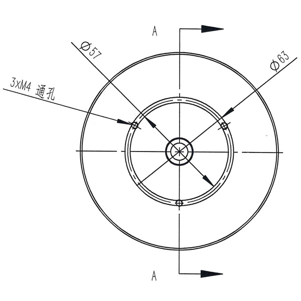 Omegon 3/8''-fotowaadschroefdraad-adapter voor Pro-zuil