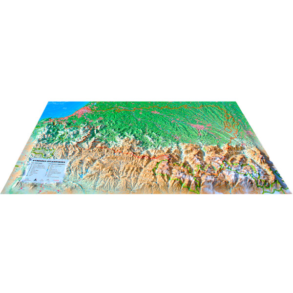 3Dmap Regionale kaart Pyrénées-Atlantiques (61cm x 41cm)