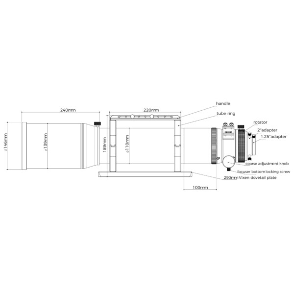 Askar Apochromatische refractor AP 120/840 Triplet OTA