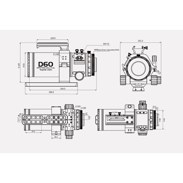 ToupTek Apochromatische refractor HOPE D60 60/280 f/4.66