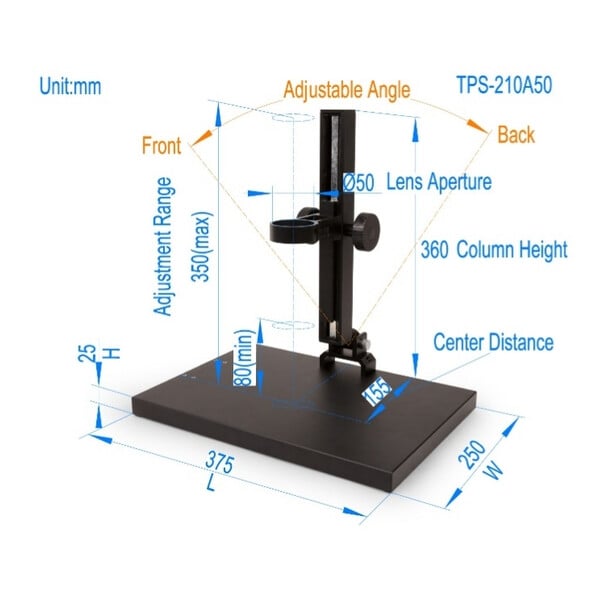 ToupTek Microscoop Zoom-Objektiv Set TZM0880D, Zoom 0.8-8x, 1x C-mount, inkl. Polarisations-Ringlicht