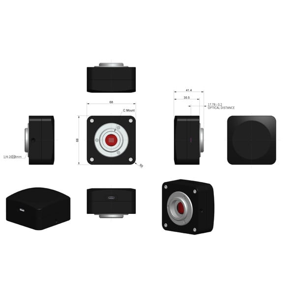 ToupTek Camera ToupCam E10ISPM 8300KPA, color, CMOS, 1/1.2", 2.9µm, 60 fps, 8.3 MP, USB 3.2