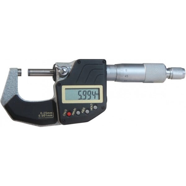 (SP) 25 mm digitale schroefmaat met ratel, 0,001 mm, IP 65, DIN 863 - Metav IndustryLine