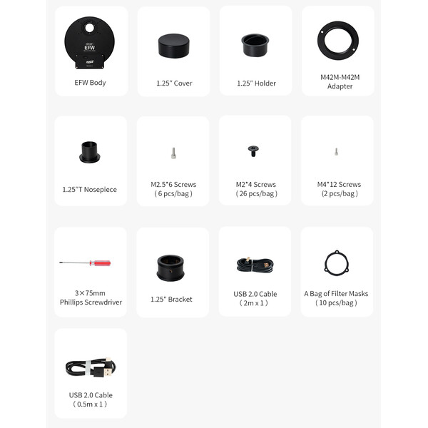 ZWO Filterwiel EFW 8x 1,25"