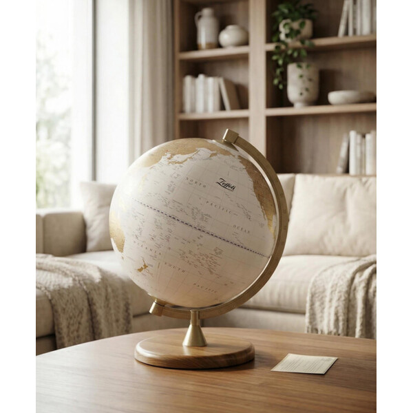 Zoffoli living Globe James Cook Goud/Wit 33 cm