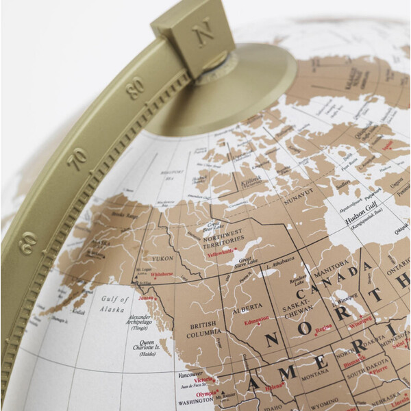 Zoffoli living Globe James Cook Goud/Wit 33 cm