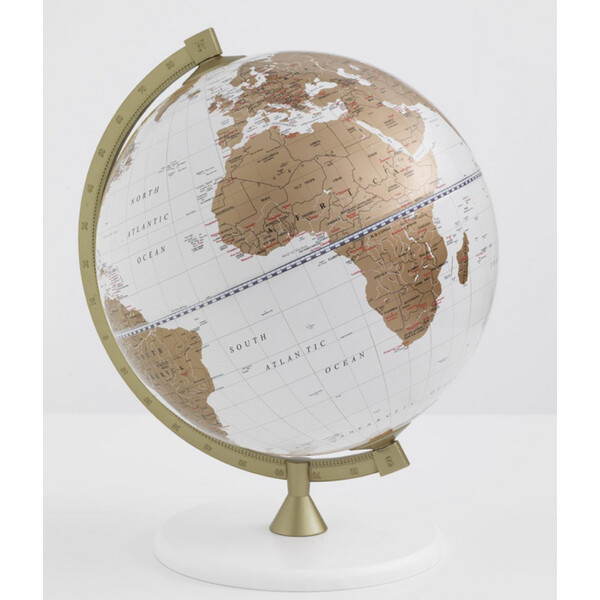 Zoffoli living Globe James Cook Goud/Wit 33 cm