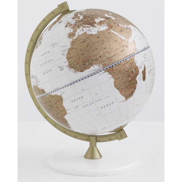 Zoffoli living Globe James Cook Goud/Wit 33 cm