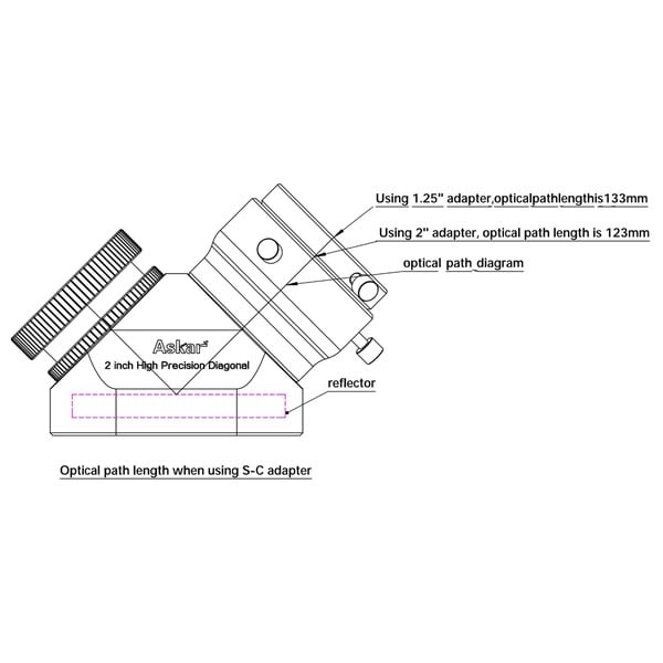 Askar Diagonaal spiegel 90° 2"