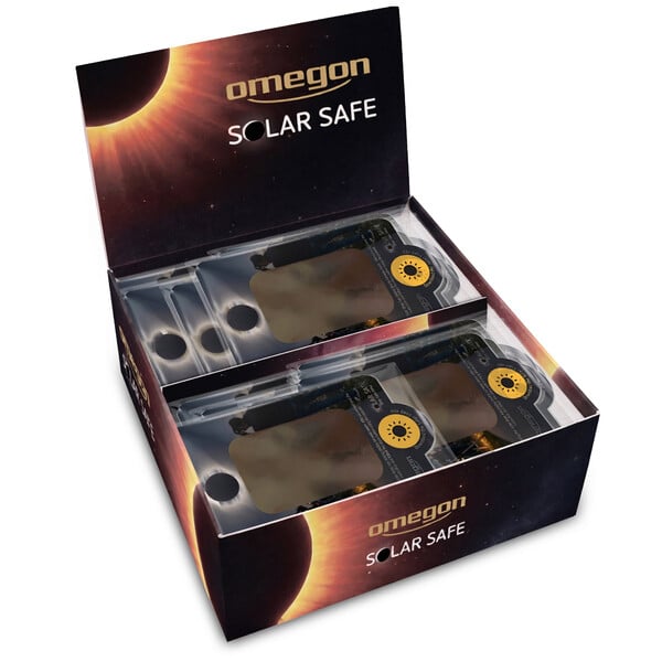 Omegon Zonnefilters Solar Safe Easy Cam-filter in een display met 50 stuks