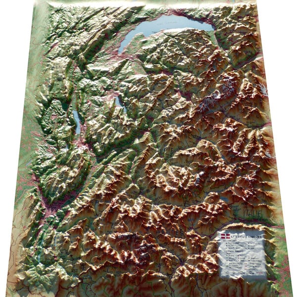 3Dmap Regionale kaart Les deux Savoies (61 x 41 cm)
