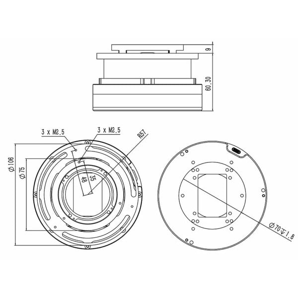 Wanderer Astro Filterwiel Cube voor Celestron RASA 1100 en 3600
