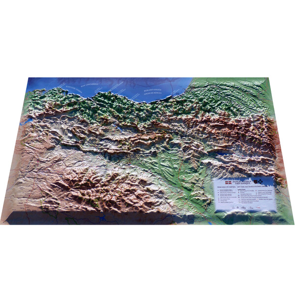 3Dmap Regionale kaart Pay Basque (Euskal Herria 61 x 41 cm)