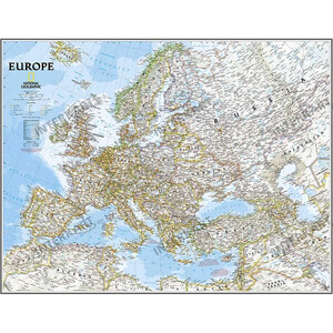 National Geographic continentkaart Europa, politiek, gelamineerd (Engels)