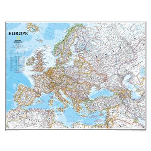 National Geographic continentkaart Europa, politiek, gelamineerd (Engels)