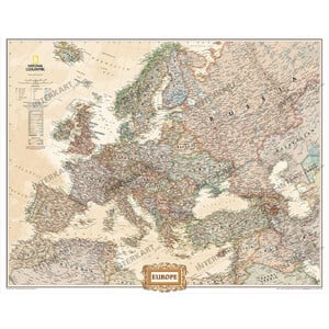 National Geographic Continentkaart Europa 3 delen, reuzeformaat (Engels)