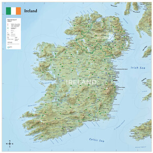 GeoMetro Kaart Ierland (90 x 90 cm)