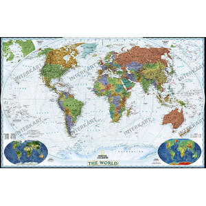 National Geographic Decoratieve wereldkaart, groot, politiek (Engels)