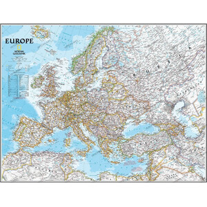 National Geographic continentkaart Europa, politiek, groot, gelamineerd (Engels)