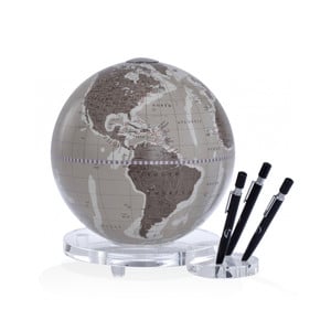 Zoffoli Globe Tischglobus Balance Warm Grey mit Stiftehalter 22cm