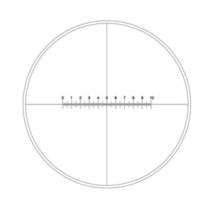 Motic Dradenkruis met schaalverdeling (10mm in 100 delen) en dradenkruis (Ø19mm)