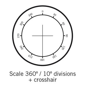Motic Streepplaat, gradenboog 360°, 30° verdeling en dradenkruis, (Ø: 25mm)