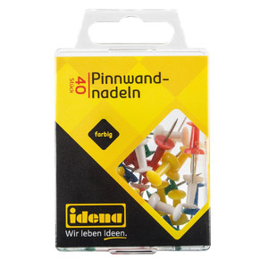 Idena Prikbordstiften 40 stuks, gemengde kleuren
