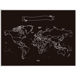 Miss Wood Wereldkaart Chalkboard XL