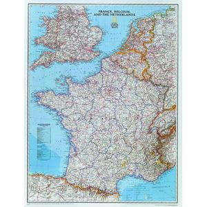 National Geographic Kaart Frankrijk, België en Nederland (Engels)