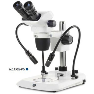 Euromex Stereo zoom microscoop NZ.1702-PG, 6.5-55x, Säule, 2 Schwanenhälse, Durchlicht, bino