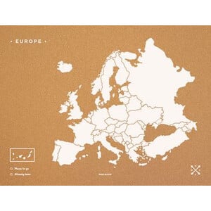 Miss Wood continentkaart Woody Map Europa weiß 90x60cm