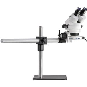 Kern Stereo zoom microscoop OZL 963, trino, 0,7-4,5x, Teleskoparm-Stativ, Platte, LED-Ringl.