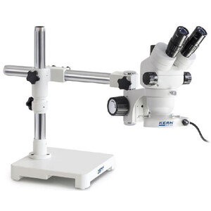 Kern Stereo zoom microscoop OZM 902, bino, 7x-45x, HSWF, Stativ, Einarm m. Tischplatte, Ringlicht LED 4.5 W