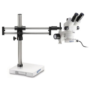 Kern Stereo zoom microscoop OZM 933, trino, 7-45x, HSWF 10x23 mm, Stativ, doppelarm, 614x545 mm, m. Tischplatte, Ringlicht LED 4.5 W