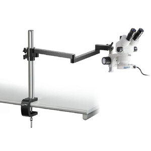 Kern Stereo zoom microscoop OZM 952, bino, 7-45x , HSWF 10x23 mm, Stativ Gelenkarm, TischKlemme, Ringlicht LED 4,5W