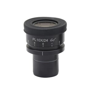 Optika Oculair PL10x/24 eyepiece, high eyepoint, focusable, with rubber cup