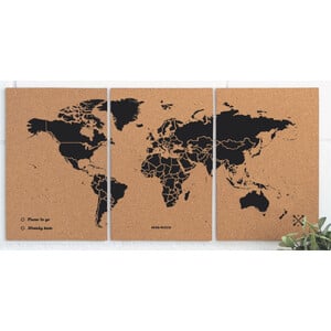 Miss Wood Wereldkaart Puzzelkaart M - Zwart