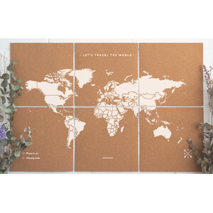 Miss Wood Wereldkaart Puzzle Map XL - White