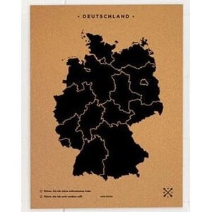 Miss Wood Kaart Woody Map Countries Deutschland Cork L black (60 x 45 cm)