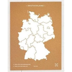 Miss Wood Kaart Woody Map Countries Deutschland Cork L white (60 x 45 cm)