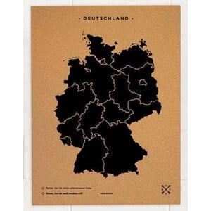 Miss Wood Kaart Woody Map Countries Deutschland Cork XL black (90 x 60 cm)